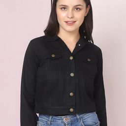 DIMPY GARMENTS Women Lightweight Denim Jacket with Embroidered-40