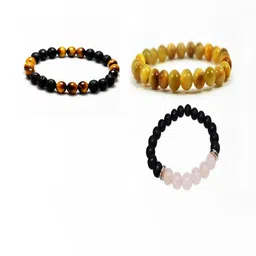 Divine souvenirs Unisex Set Of 3 Artificial Beaded Elasticated Bracelets-40