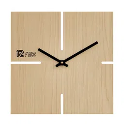 12 fox Beige Wooden Analogue Wall Clock-image-99
