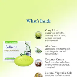 Softsens Set Of 3 Naturally Refreshed Skin Cream Bar Soap- 4 Pieces Each -100 g Each image 3