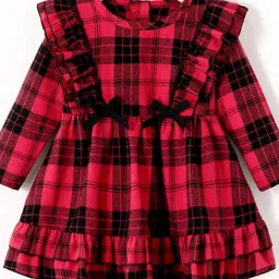 YK Girls Checked Fit and Flare Dress-image-14