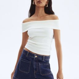 H&M Rib-Knit Off-The-Shoulder Top-image-29