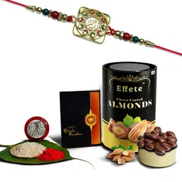 DeoDap Unisex 3Pieces Beaded Rakhi Gift Set-image-3