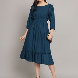 Krunal Raiyani Round Neck Fit & Flare Dress-picture-32