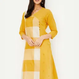 max Women Colourblocked Pure Cotton A-Line Kurta-picture-44