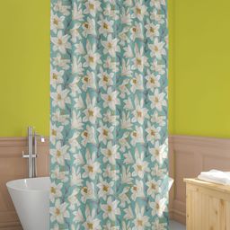 ArtzFolio Green & Cream Printed Waterproof Shower Curtain-image-66