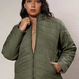 Instafab Plus Women Windcheater Bomber Jacket-20