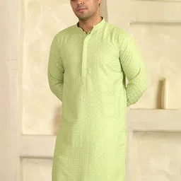 LEMONX Men Embroidered Sequinned Kurta-picture-6