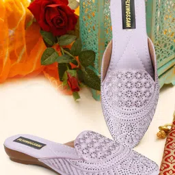 FLYING&SAM Women Embellished Mules Flats-picture-2
