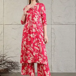 Berrylicious Floral Printed V-Neck Tunic With Palazzos Co-Ords-picture-41