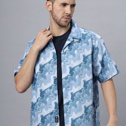 The Roadster Lifestyle Co. Men Relaxed Cuban Collar Abstract Printed Cotton Casual Shirt-image-82