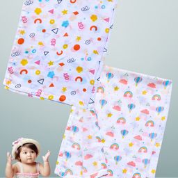BAESD Set Of 2 Printed Organic Cotton Soft Baby Towels-17