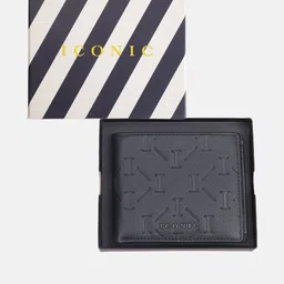 Iconic Men Abstract Textured Leather Two Fold Wallet-2