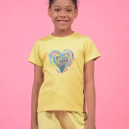 Crimsoune Club Girls Abstract Printed Embroidered T-shirt-10