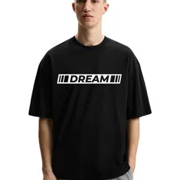Fashnobic Men Typography Printed Round Neck Cotton Oversized T-shirt-image-52