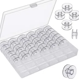 Clear Plastic Bobbins with Box - 25 Pcs Transparent Sewing Machine Bobbins Bobbin Case-image-42