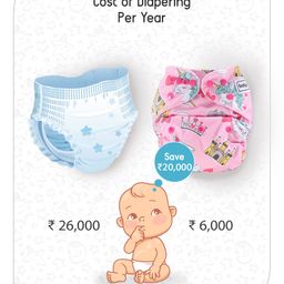 Babyhug Free Size Reusable Cloth Diaper With Insert Unicorn Print - Pink image 5