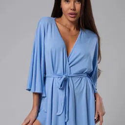 LULU & SKY Robe With Tie-up Waist Belt-image-75