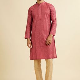 Manyavar Men Floral Regular Kurta with Pyjamas-picture-1