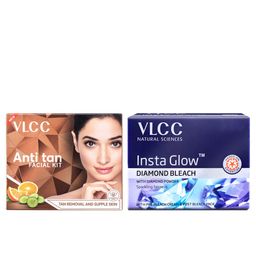 VLCC Set of Insta Glow Diamond Bleach & Anti Tan Facial Kit - 60 g each-34