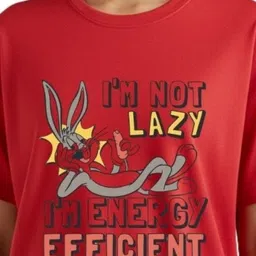 PULP Unisex I'm Not Lazy I'm Energy Efficient Typography Printed Pure Cotton T-Shirt image 4