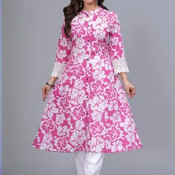 Amayra Women Pink Pure Cotton Kurta Sets-43