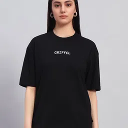 GRIFFEL Women Printed Drop-Shoulder Sleeves Ultralite T-shirt-image-64