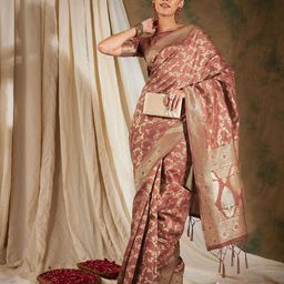 Sangria Woven Design Banarasi Saree With Blouse Piece-image-87