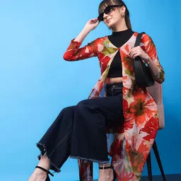 MINOS Floral Printed Longline Shrug-58