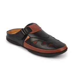 FAUSTO Men PU Comfort Laser Cut Design Slip On Sandal-image-63