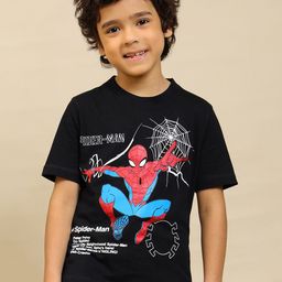 Kids Ville Boys Spider-Man Graphic Printed Round Neck Cotton T-shirt-picture-11