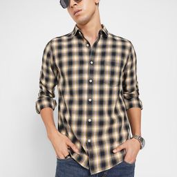 SF JEANS by Pantaloons Slim Fit Tartan Checked Twill Weave Pure Cotton Casual Shirt-image-95