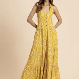 Moomaya Halter Neck Printed Basic Jumpsuit-picture-18