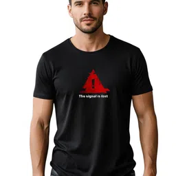 PULP Unisex Black The Signal Is Lost Round Neck Short Sleeves Cotton Casual Tshirts-picture-16