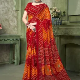 DIVASTRI Bandhani Poly Chiffon Bandhani Saree-image-89