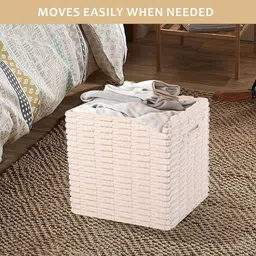 Aura Set Of 2 White Storage Box For Clothes With Handle image 4