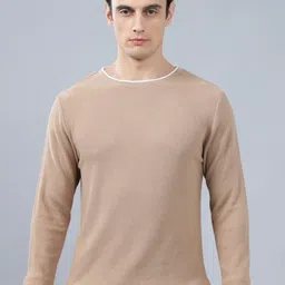 Cantabil Men Self Design Full Sleeve Sweater Pullover-image-2