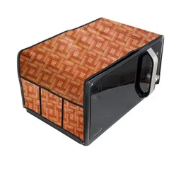 Waterproof & Dustproof PVC Microwave Oven Top Cover with 6 Utility Pockets Seam-image-84