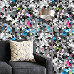 ArtzFolio Printed UV-Resistant Anti-Bacterial Abstract Grunge Triangle Peel & Stick Wallpaper-10