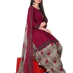 Unstitched Crepe Salwar Suit Material Printed-image-96