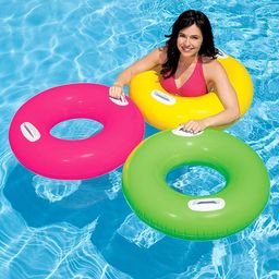 Intex Inflatable Swimming Tube With 2 Handles Pack Of 3 - Color May Vary image 5