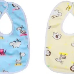 Baby Button Bibs Apron for Feeding and Drooling Cute Animated Print with Tich Button Double Layered Waterproof (Pack of 2)-8