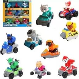 Paw Patrol Dogs Racer Pups Figure Set of 9 Pieces with Vehicles-18