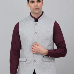 cantabil Checkered Men Waistcoat-picture-43