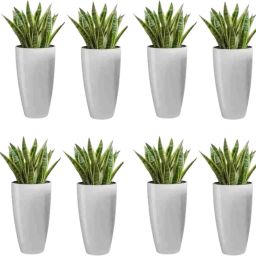 Plastic Tower Pot 8.5 inch Flower Pot for Home office Garden Balcony Plant Container Set-image-85
