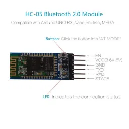 HC-05 6pin Bluetooth Module with Button image 5