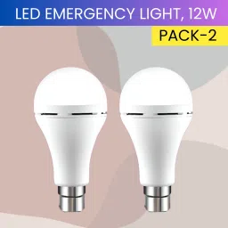 12W Rechargeable Inverter LED Bulb with Upto 4H.Power Cut Lighting Pack of_2B233 4 hrs Bulb Emergency Light-15