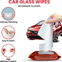 Car Glass Cleaning Wipes | Windshield & Mirror Wipes for Interior & Exterior Windshield Repair Kit-27