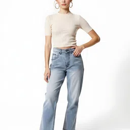 glitchez Women Relaxed Fit Light Fade Stretchable Jeans-picture-16