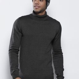 Petrol Solid Turtle Neck Pullover-image-33